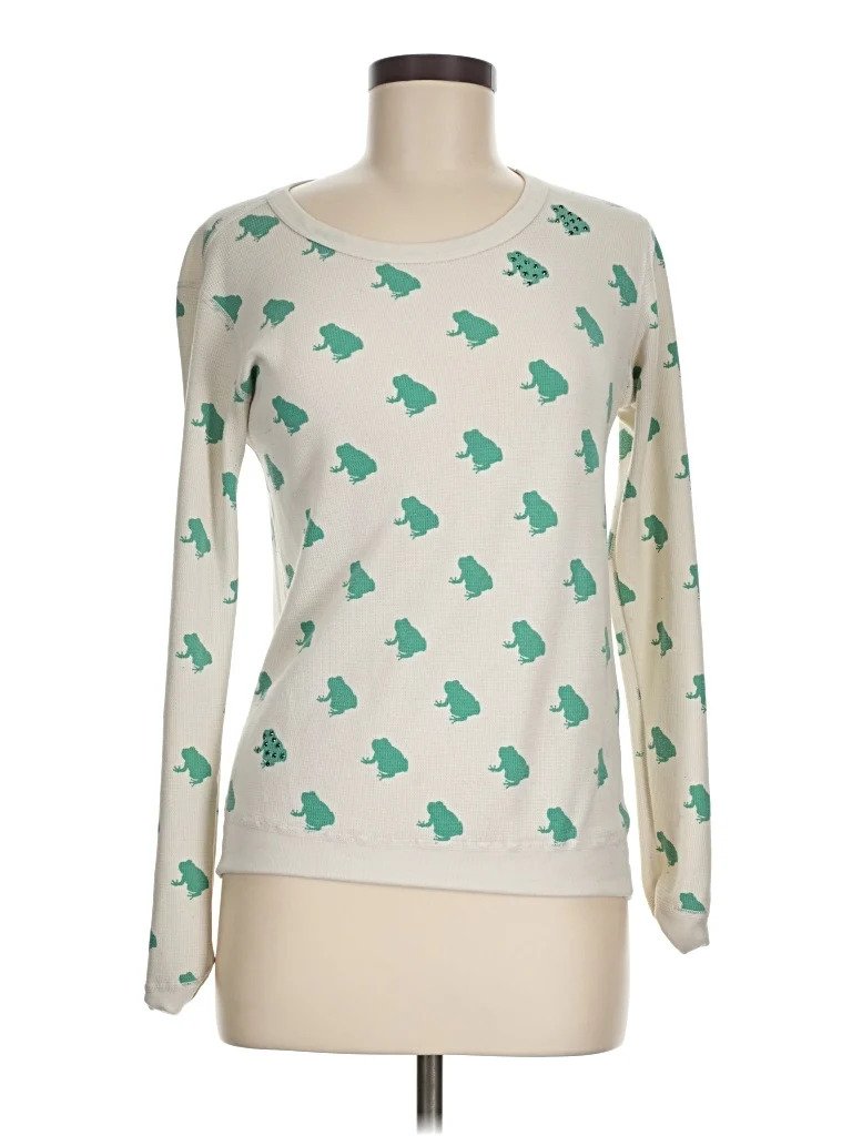 Frogs Rhinestone Thermal Waffle Weave Shirt Top Y2k Vintage Euc Rare